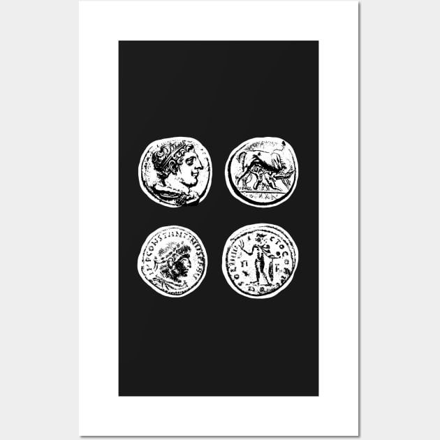 Metal detectorist Roman coin Wall Art by Diggertees4u